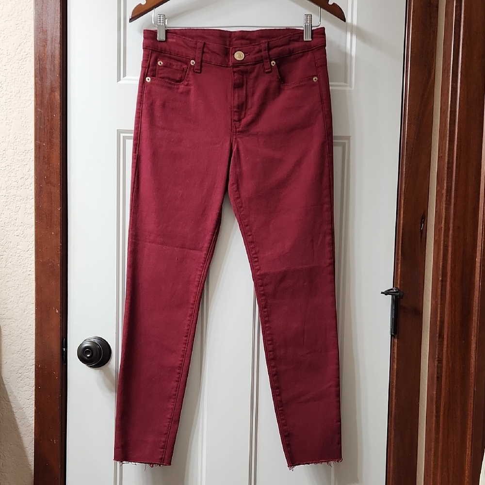 NWT STS Blue Dark Red Raw Hem Jeans